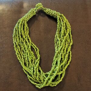 Green beaded necklace 18"